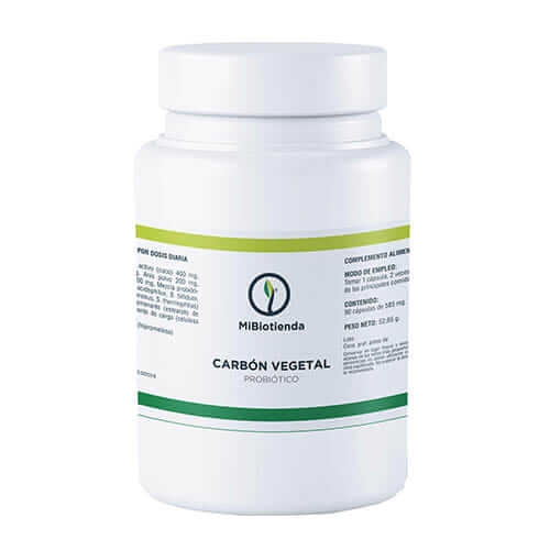 Carbón Vegetal Activado Con Probióticos 90 Cápsulas Mibiotienda